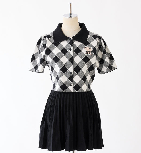  「【mikko コラボ】刺繍入りポロ衿セットアップ」|ワンピース|