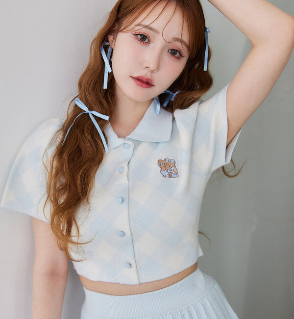  「【mikko コラボ】刺繍入りポロ衿セットアップ」|ワンピース|