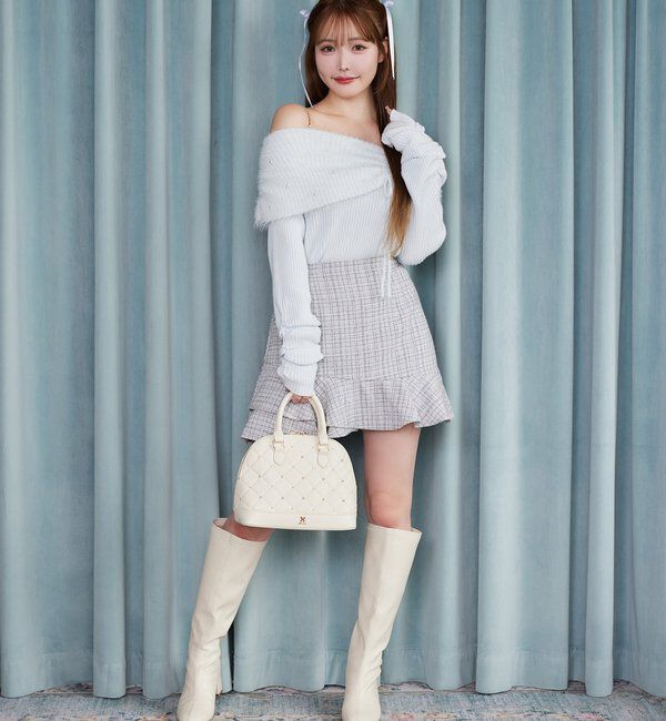  「【HolidayCollection】ビジュースタッズハンドバッグ」|ショルダー・メッセンジャー|