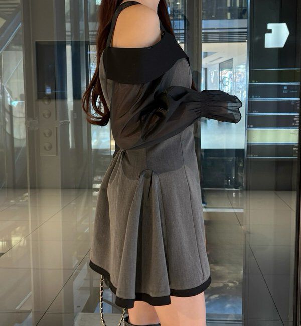  「【Occasion Collection】袖取り外し可能ミニワンピース」|ワンピース|