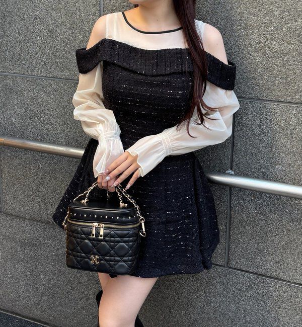  「【Occasion Collection】袖取り外し可能ミニワンピース」|ワンピース|