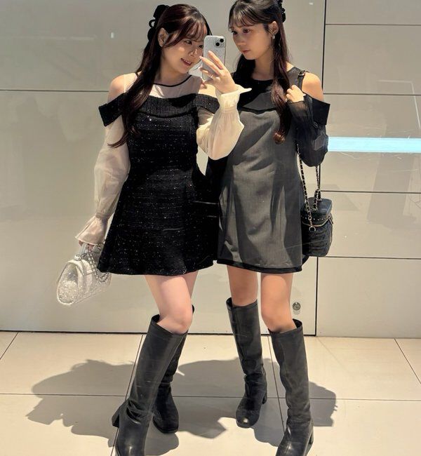  「【Occasion Collection】袖取り外し可能ミニワンピース」|ワンピース|