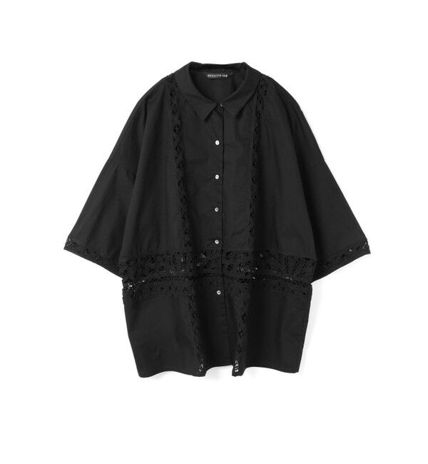 mizuiro ind「mizuiro ind バテンレースワイドシャツ」|シャツ・ブラウス|