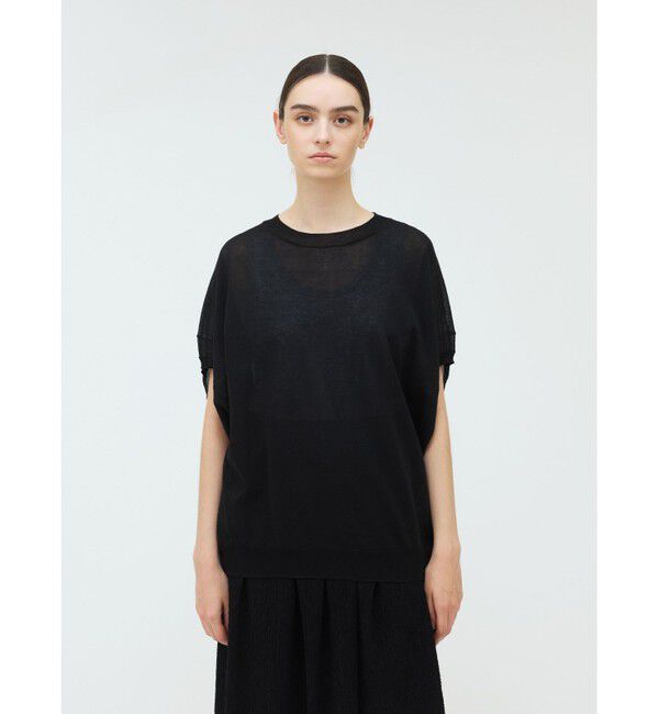 mizuiro ind「mizuiro ind ワイドコクーンシアーベスト」|ベスト・ジレ|ブラック