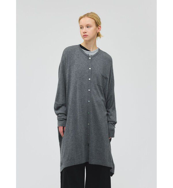 mizuiro ind「mizuiro ind ハイゲージスタンドカラーワンピース」|ワンピース|グレー