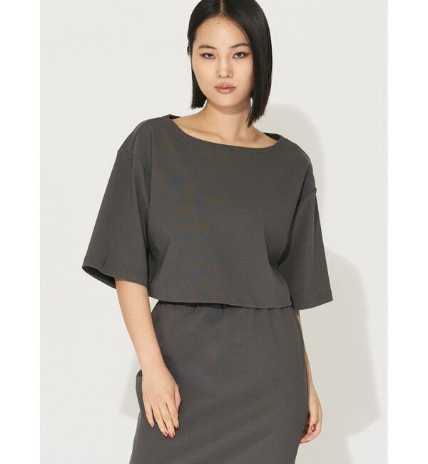 MIDIUMISOLID「MIDIUMISOLID for Ladies リブショートプルオーバー」|Tシャツ・カットソー|