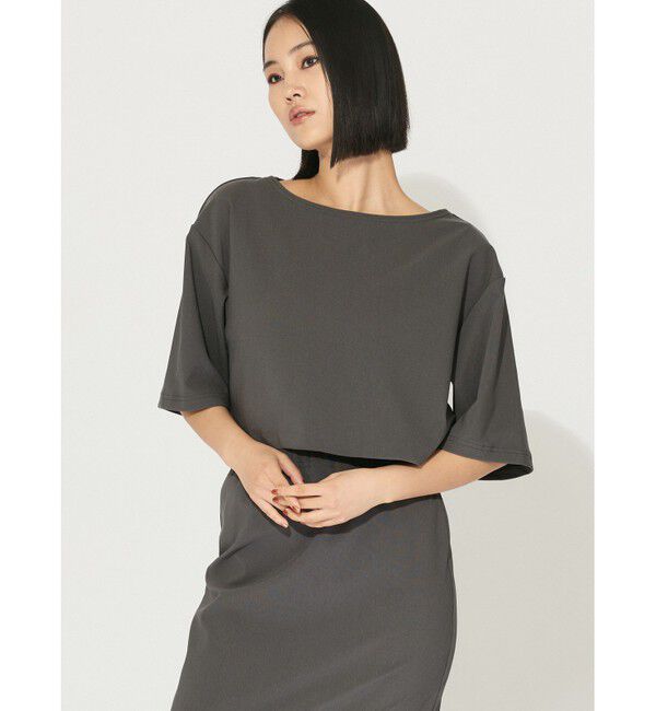 MIDIUMISOLID「MIDIUMISOLID for Ladies リブショートプルオーバー」|Tシャツ・カットソー|