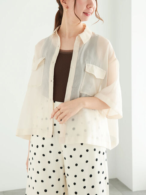 Te chichi「ダブルポケットシアークロップトシャツ」|シャツ・ブラウス|オフホワイト