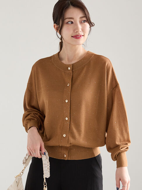 Te chichi「スパンコール2wayニット」|カーディガン|ブラウン