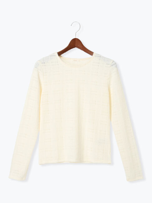 Te chichi「シアーチェッククルーネックトップス」|Tシャツ・カットソー|