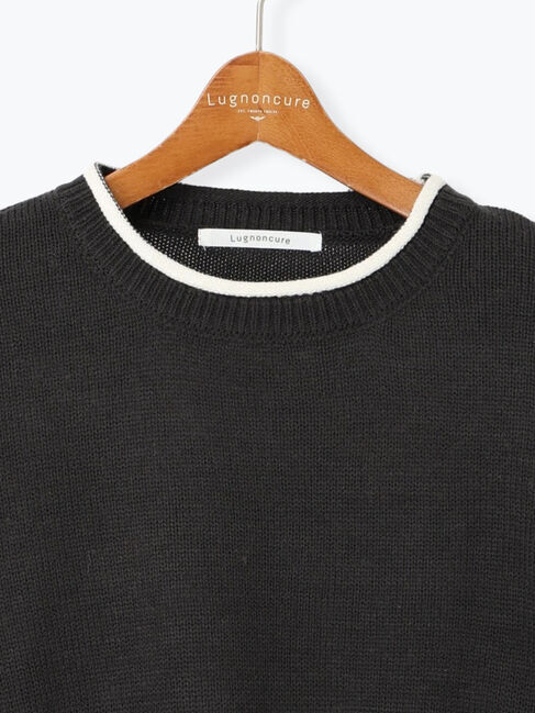 Lugnoncure「編地切替配色クルーネックニット」|ニット・セーター|