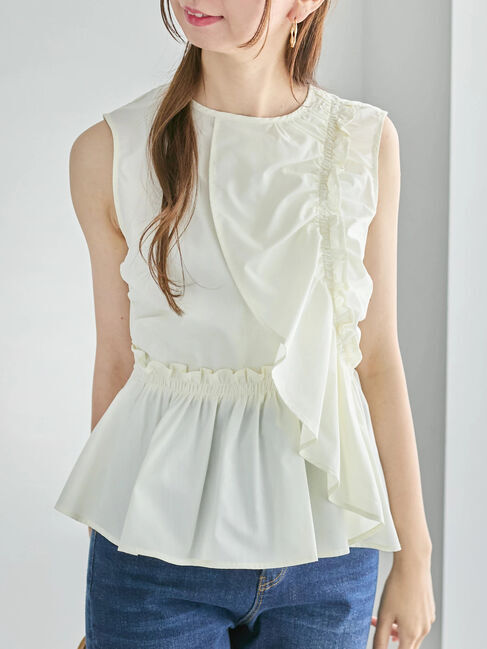 Te chichi「アシメフリルギャザーブラウス」|シャツ・ブラウス|オフホワイト