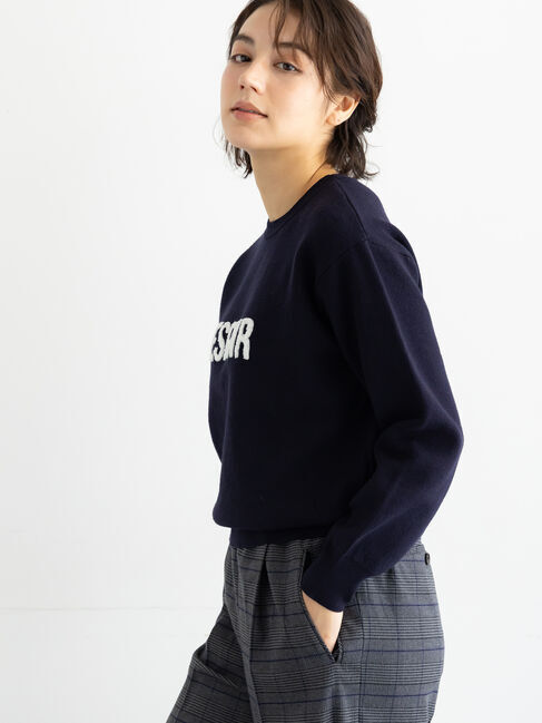 Te chichi「【宮本茉由着用】サガラ刺繍ロゴニット」|ニット・セーター|