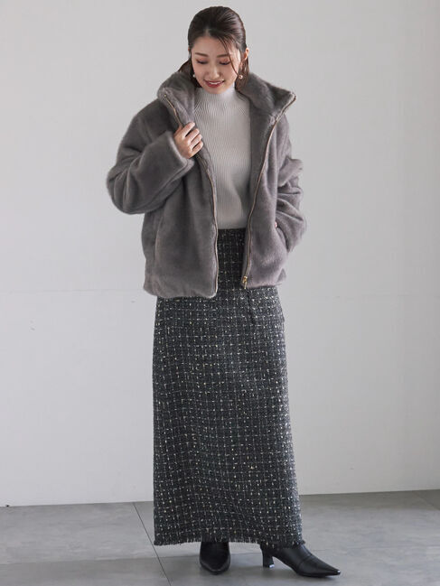 Te chichi「【宮本茉由着用】グラデーションファースタンドジャケット」|その他|