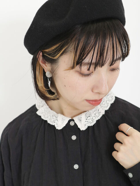 Samansa Mos2「柄アソートレース襟チュニック」|シャツ・ブラウス|