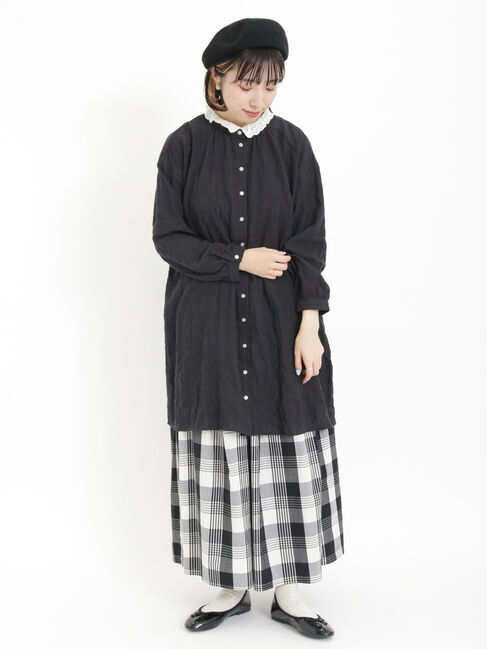 Samansa Mos2「柄アソートレース襟チュニック」|シャツ・ブラウス|