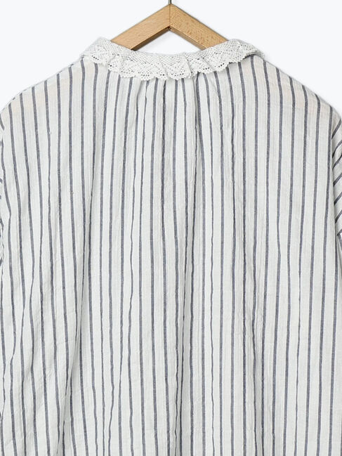 Samansa Mos2「柄アソートレース襟チュニック」|シャツ・ブラウス|