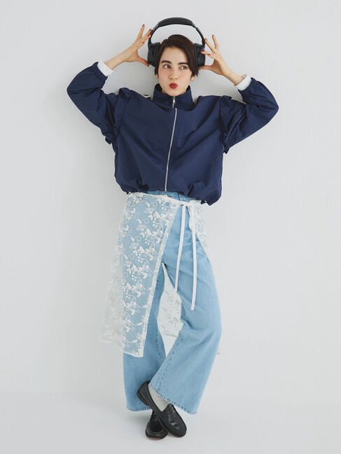 Samansa Mos2「フリルトラックジャケット」|ブルゾン・スタジャン|