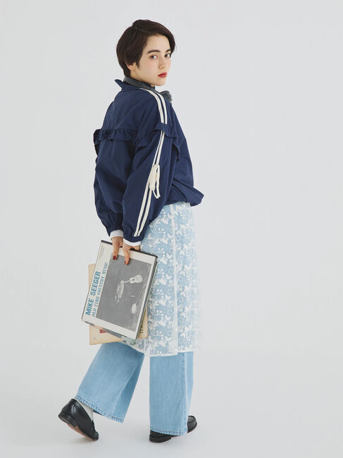 Samansa Mos2「フリルトラックジャケット」|ブルゾン・スタジャン|