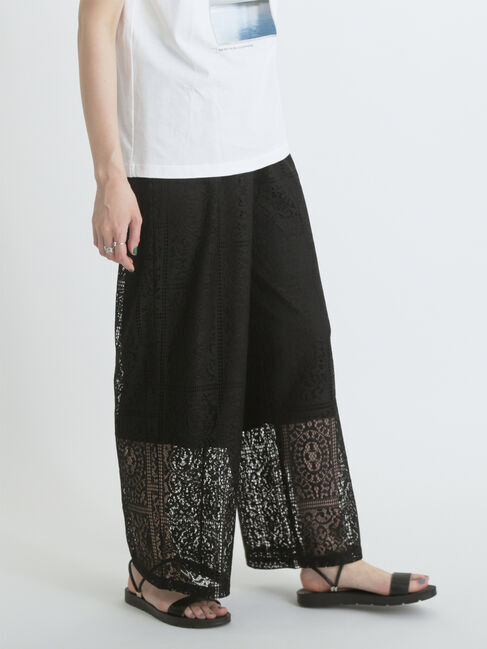 sm2rhythm「レースイージーパンツ」|その他|ブラック