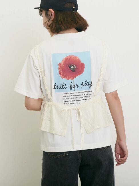 Samansa Mos2「【KELTY&times;Samansa Mos2】フラワープリントTシャツ」|Tシャツ・カットソー|オフホワイト