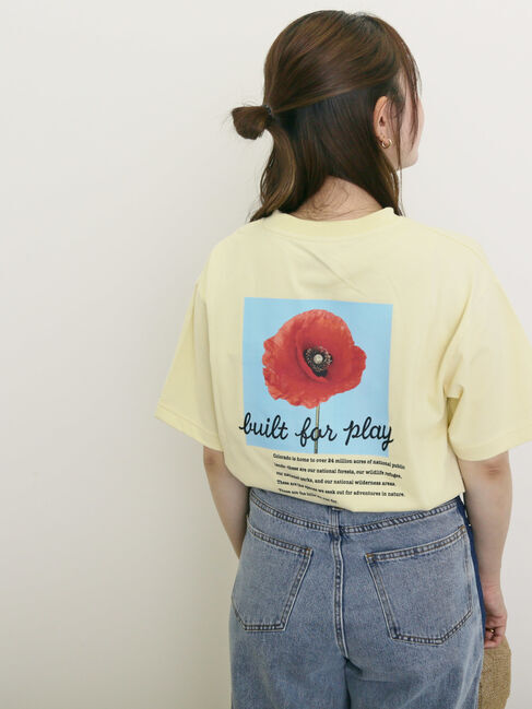 Samansa Mos2「【KELTY&times;Samansa Mos2】フラワープリントTシャツ」|Tシャツ・カットソー|イエロー