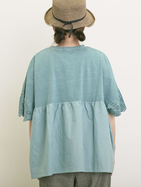 Samansa Mos2「袖レースギャザーカットソー」|Tシャツ・カットソー|