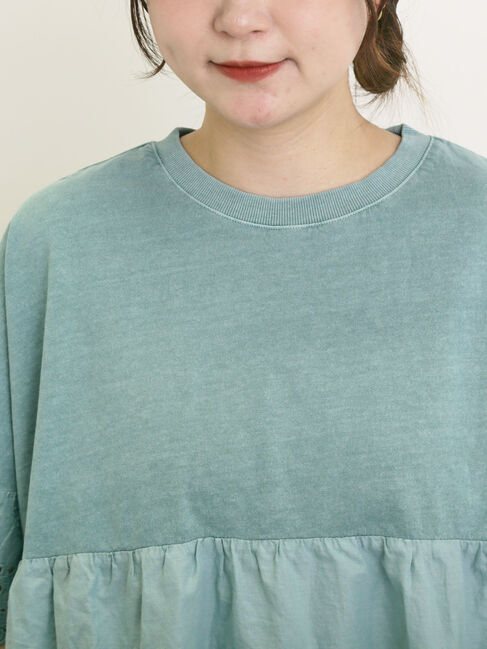 Samansa Mos2「袖レースギャザーカットソー」|Tシャツ・カットソー|