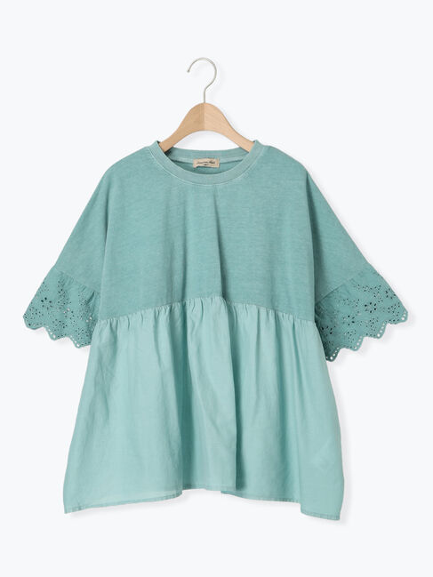 Samansa Mos2「袖レースギャザーカットソー」|Tシャツ・カットソー|