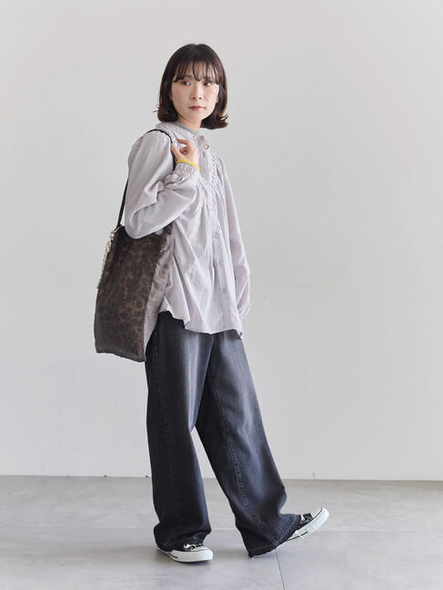 Samansa Mos2 blue「切替タックブラウス」|シャツ・ブラウス|