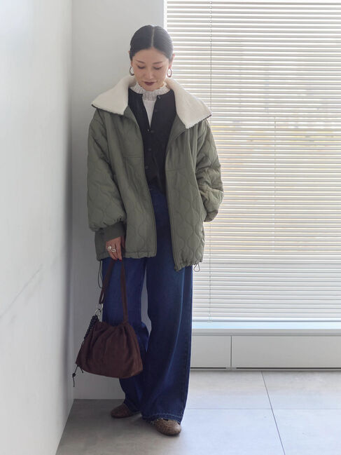 Samansa Mos2 blue「切替タックブラウス」|シャツ・ブラウス|