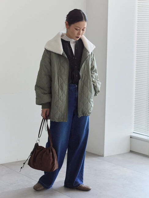 Samansa Mos2 blue「切替タックブラウス」|シャツ・ブラウス|