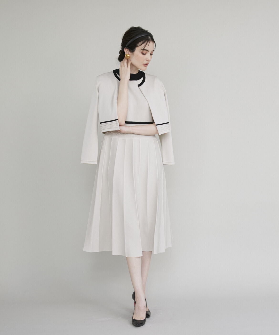 Maglie le cassetto「《M Maglie le cassetto》バイカラーニットワンピース」|ワンピース|