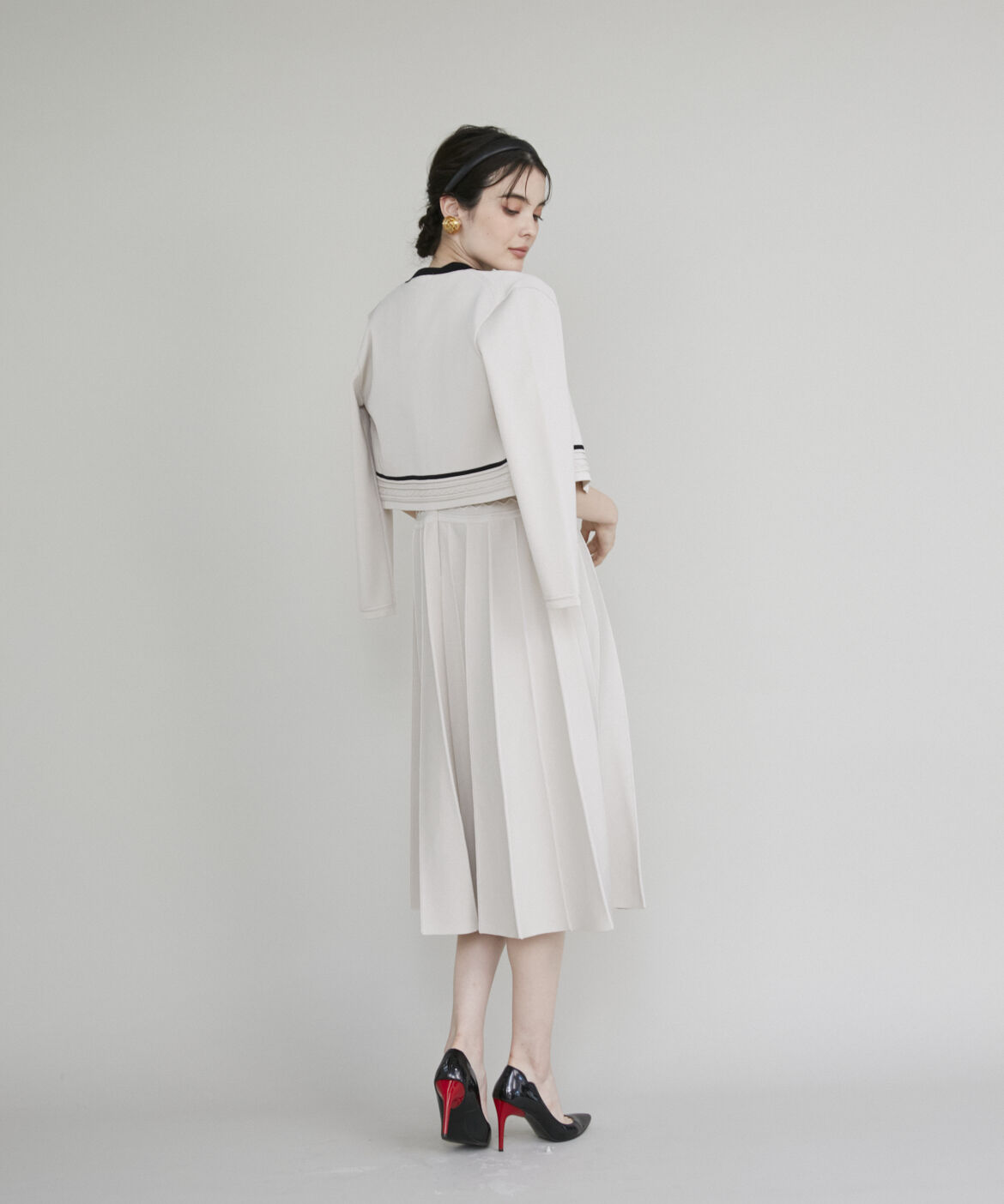 Maglie le cassetto「《M Maglie le cassetto》バイカラーニットワンピース」|ワンピース|