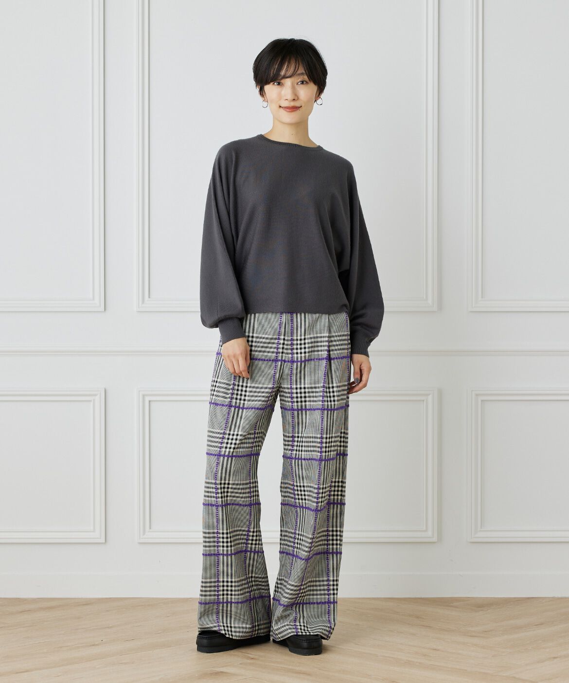 I.T.'S international「リングヤーンストレートチェックパンツ」|スラックス|