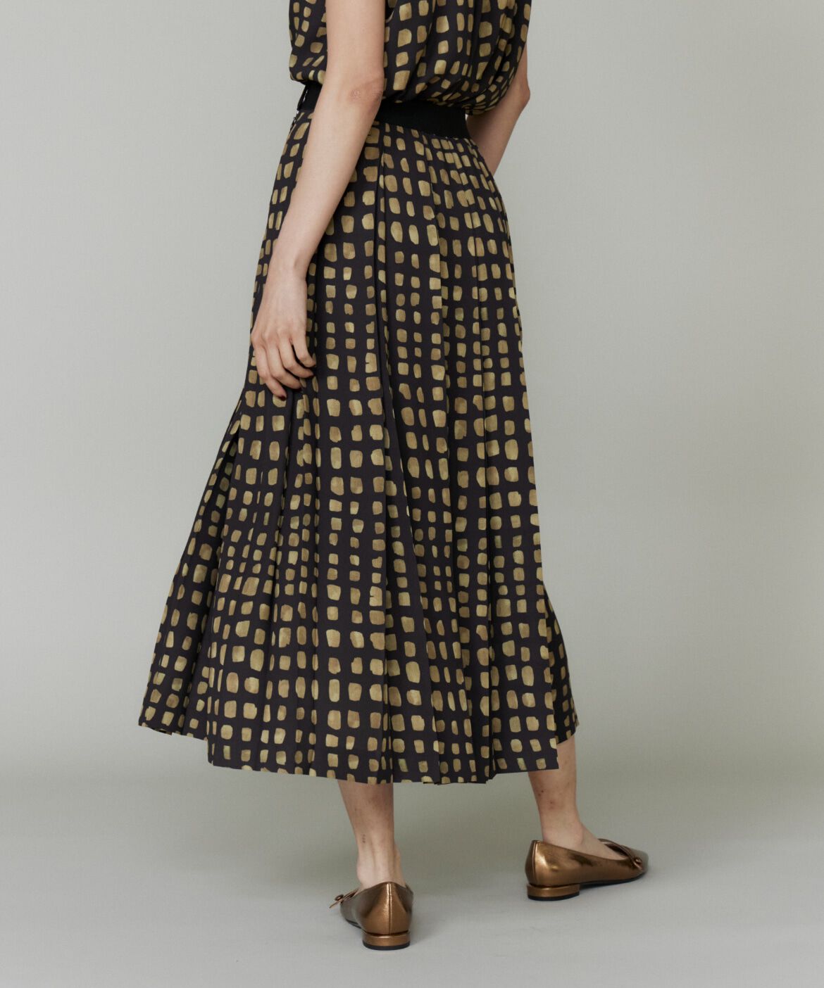 INED「《大きいサイズ》デフォルメチェックプリントスカート」|スカート|