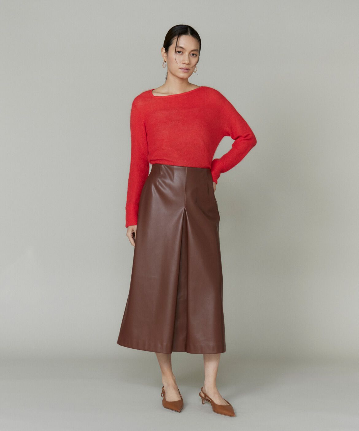 la veille by SUPERIOR CLOSET「フェイクレザースカート」|台形|