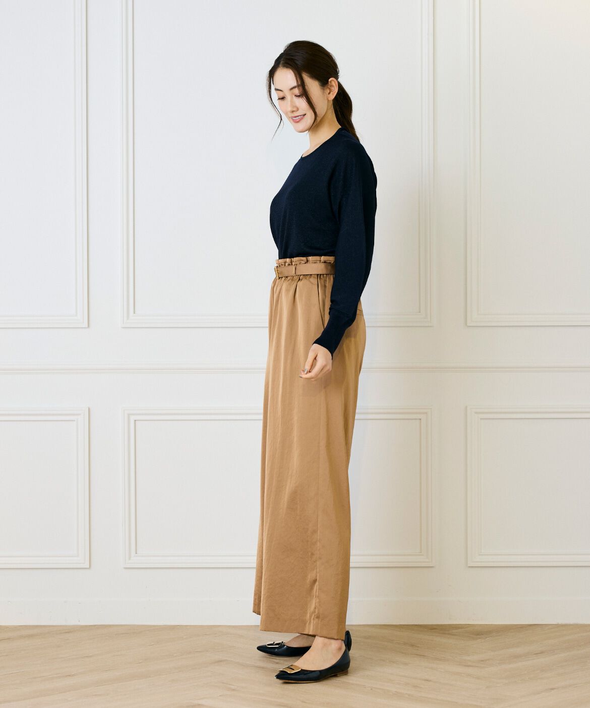 7-IDconcept.「《大きいサイズ》ラメパフスリーブニットプルオーバー」|ニット・セーター|