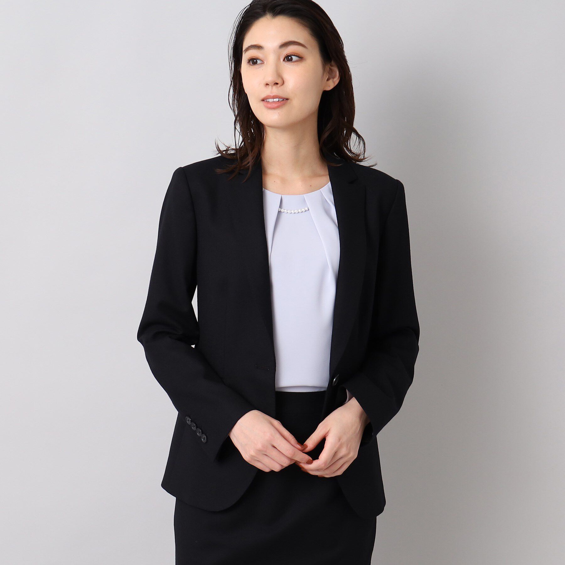 UNTITLED「ファインフラノ ジャケット」|テーラードジャケット|ブラック(019)