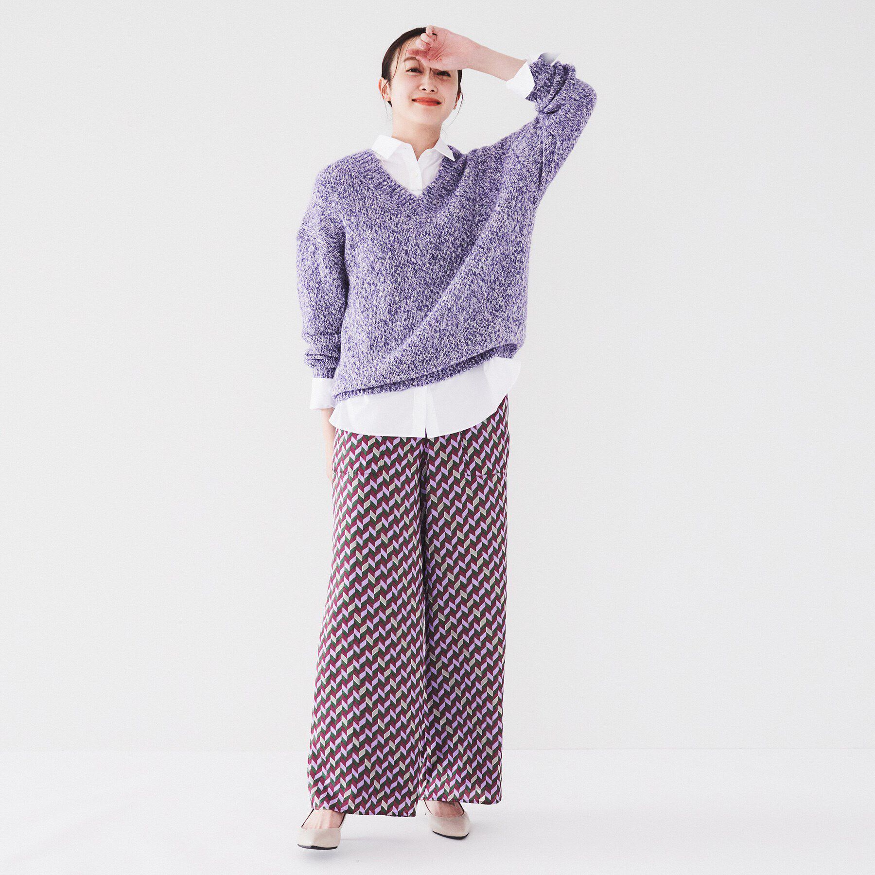 UNTITLED「【ゆったり/こなれ感】ミックスツイストプルオーバーニット」|ニット・セーター|