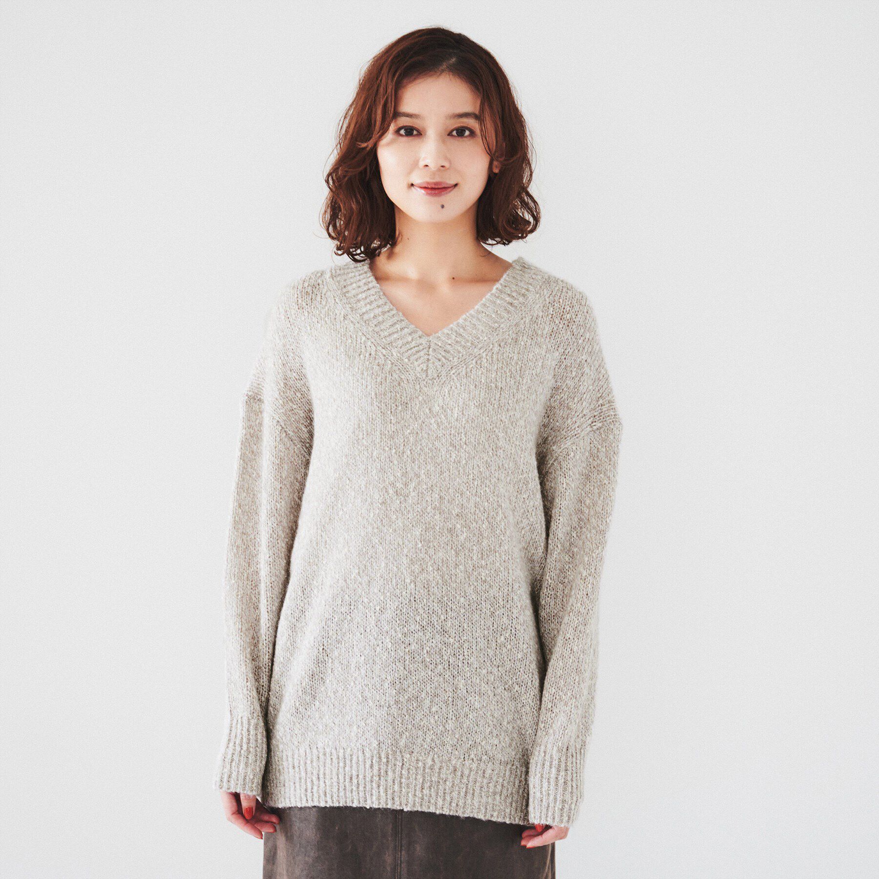 UNTITLED「【ゆったり/こなれ感】ミックスツイストプルオーバーニット」|ニット・セーター|