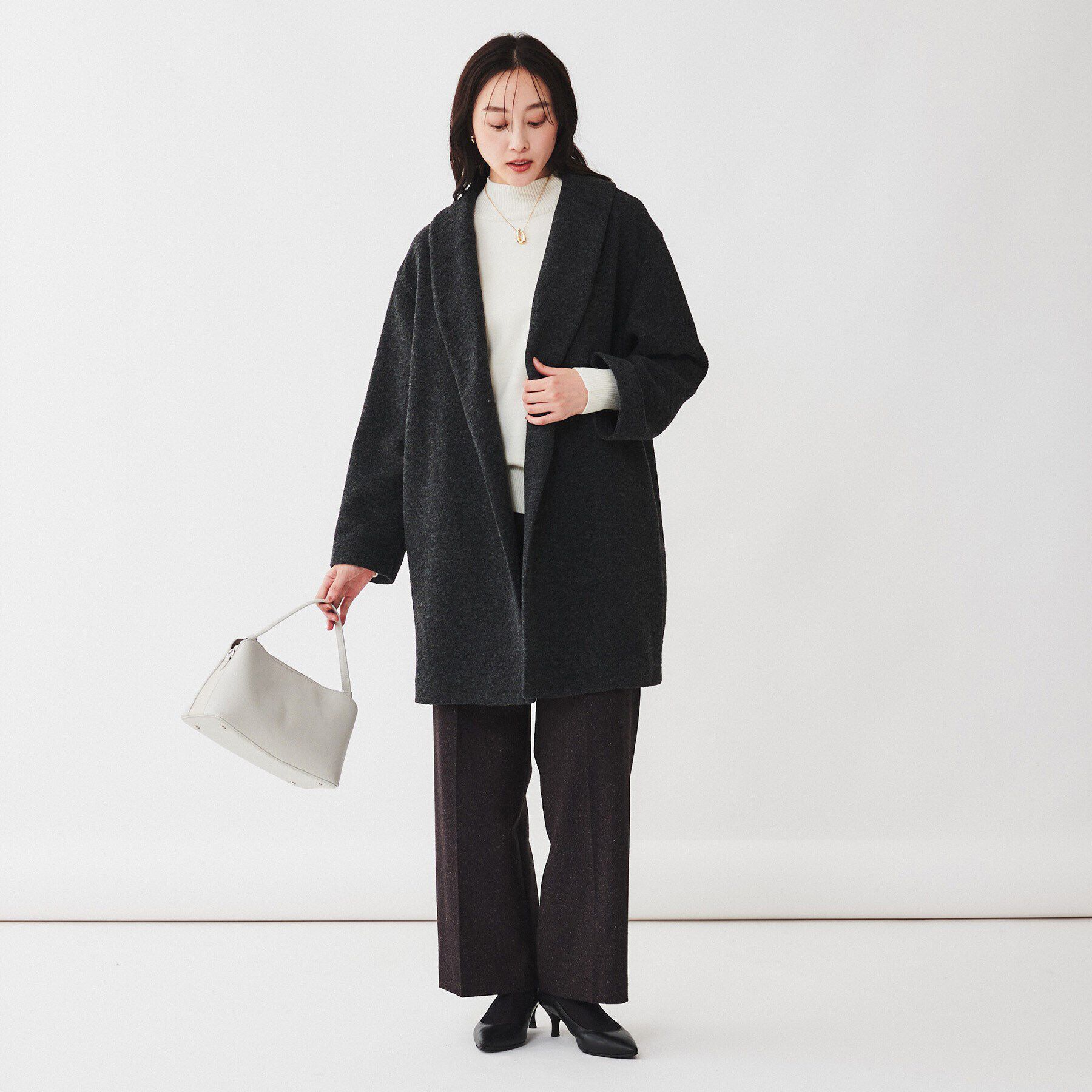 UNTITLED「【日本製/イタリア素材/軽い】ショールカラーコート」|チェスターコート|