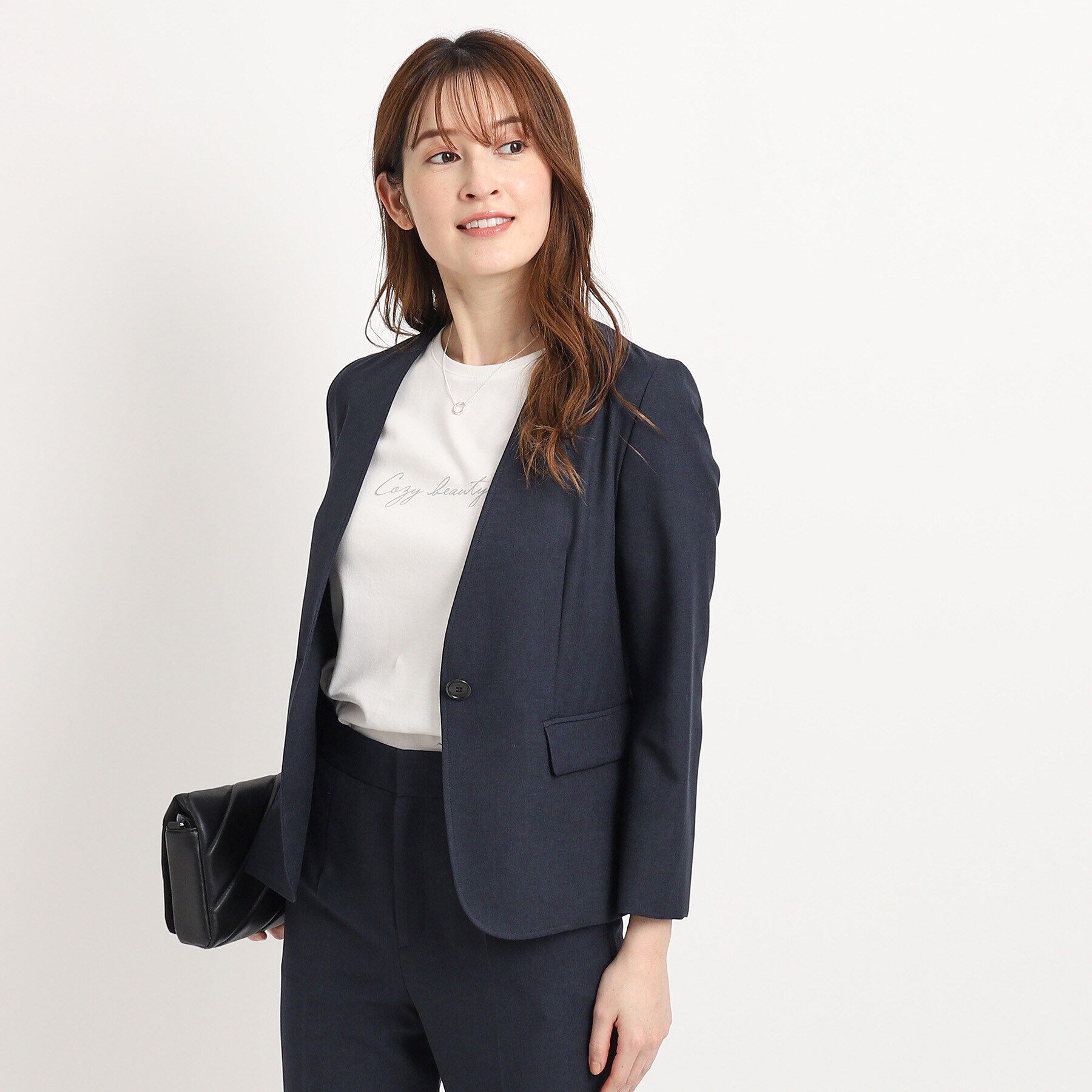 COUP DE CHANCE「【洗える／日本製】カラーレスジャケット」|ノーカラージャケット|