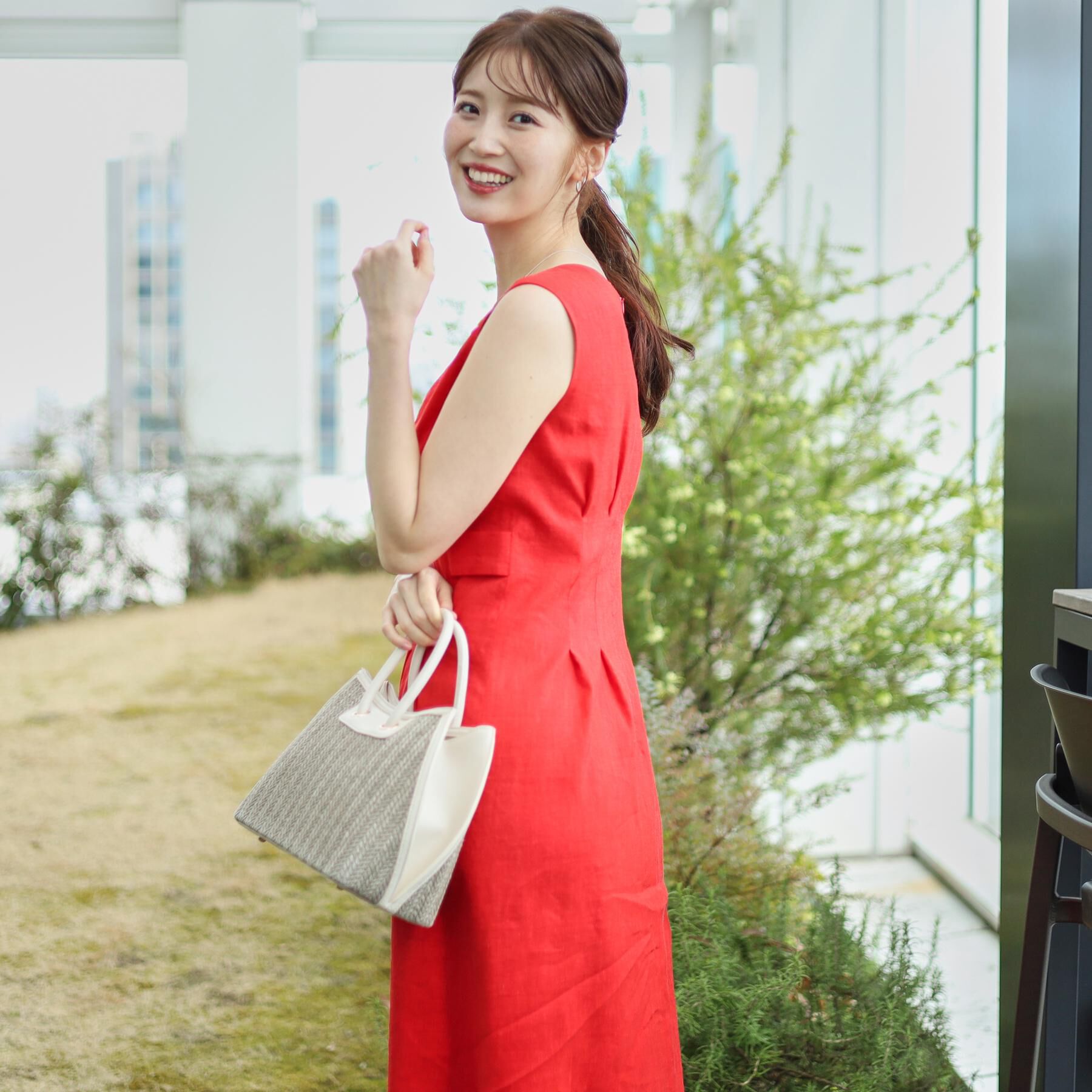 COUP DE CHANCE「【洗える／日本製／麻混素材】フィットアンドフレアワンピース」|ワンピース|