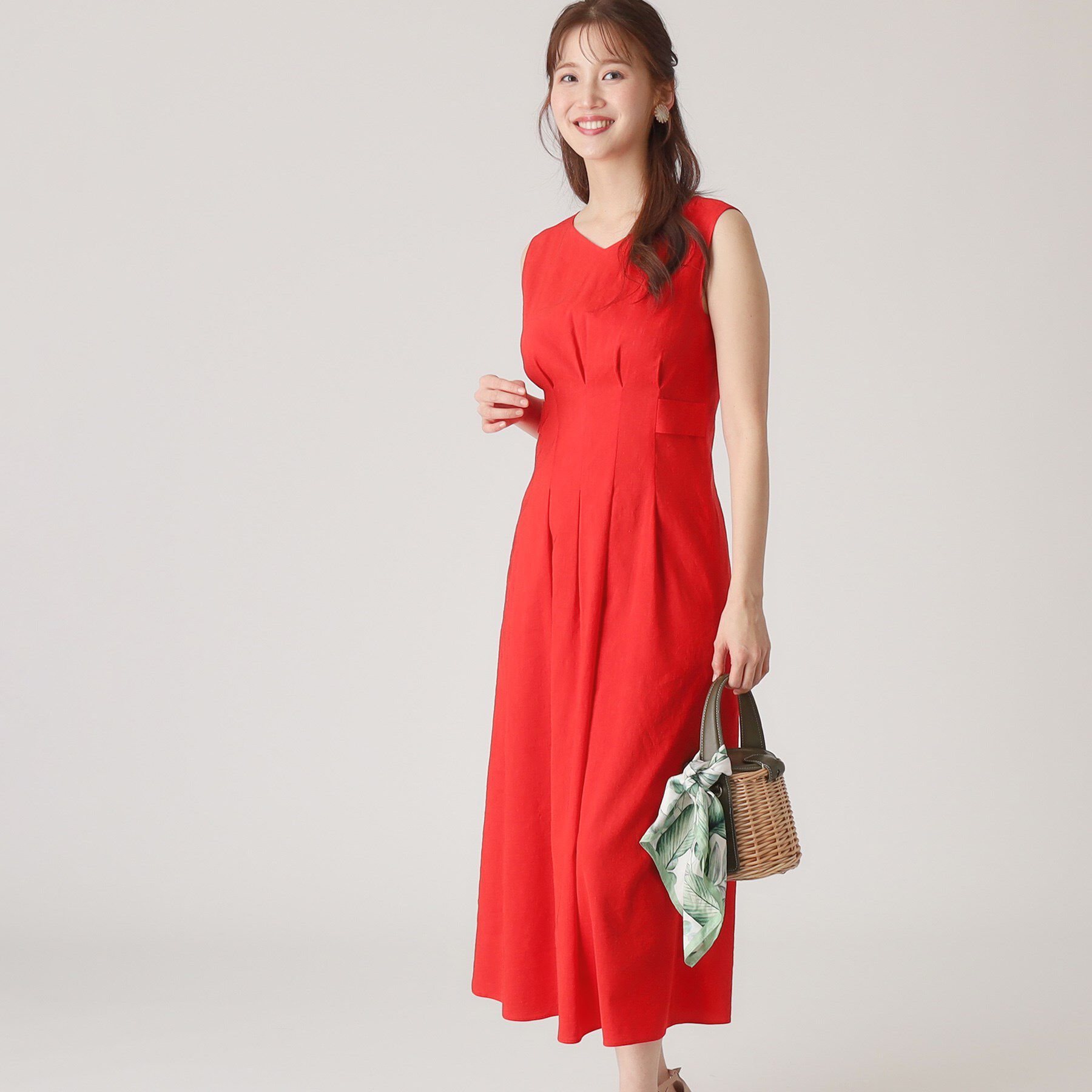 COUP DE CHANCE「【洗える／日本製／麻混素材】フィットアンドフレアワンピース」|ワンピース|