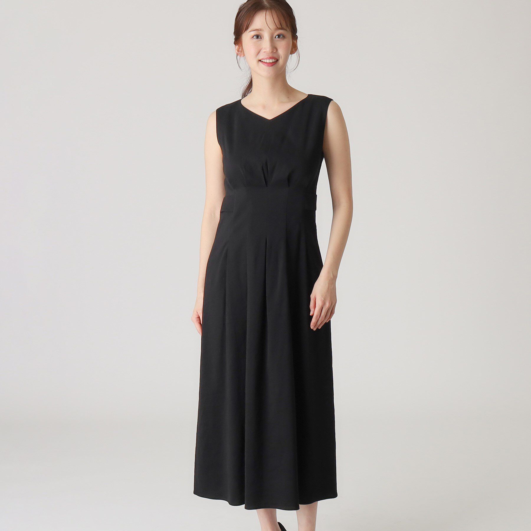 COUP DE CHANCE「【洗える／日本製／麻混素材】フィットアンドフレアワンピース」|ワンピース|