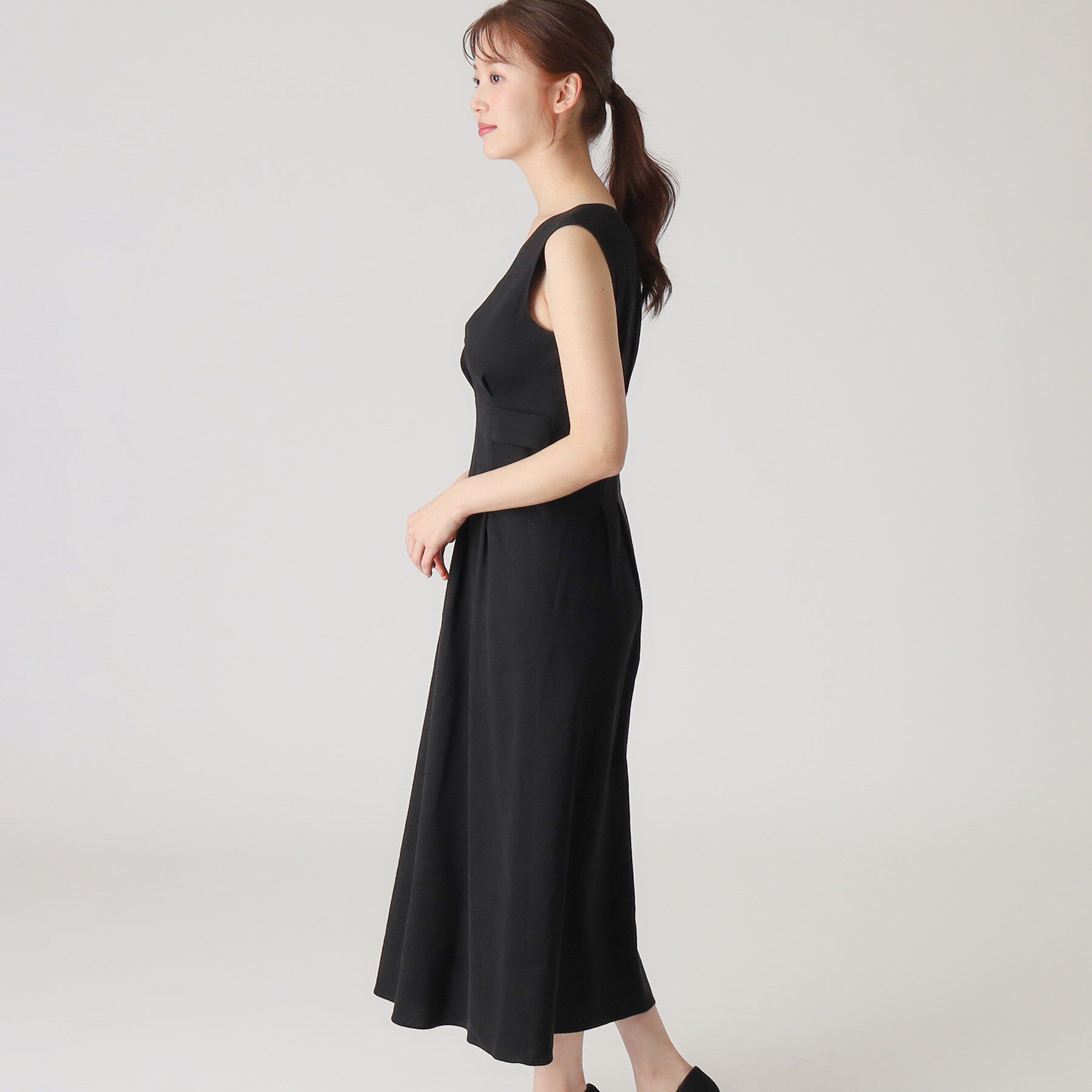 COUP DE CHANCE「【洗える／日本製／麻混素材】フィットアンドフレアワンピース」|ワンピース|