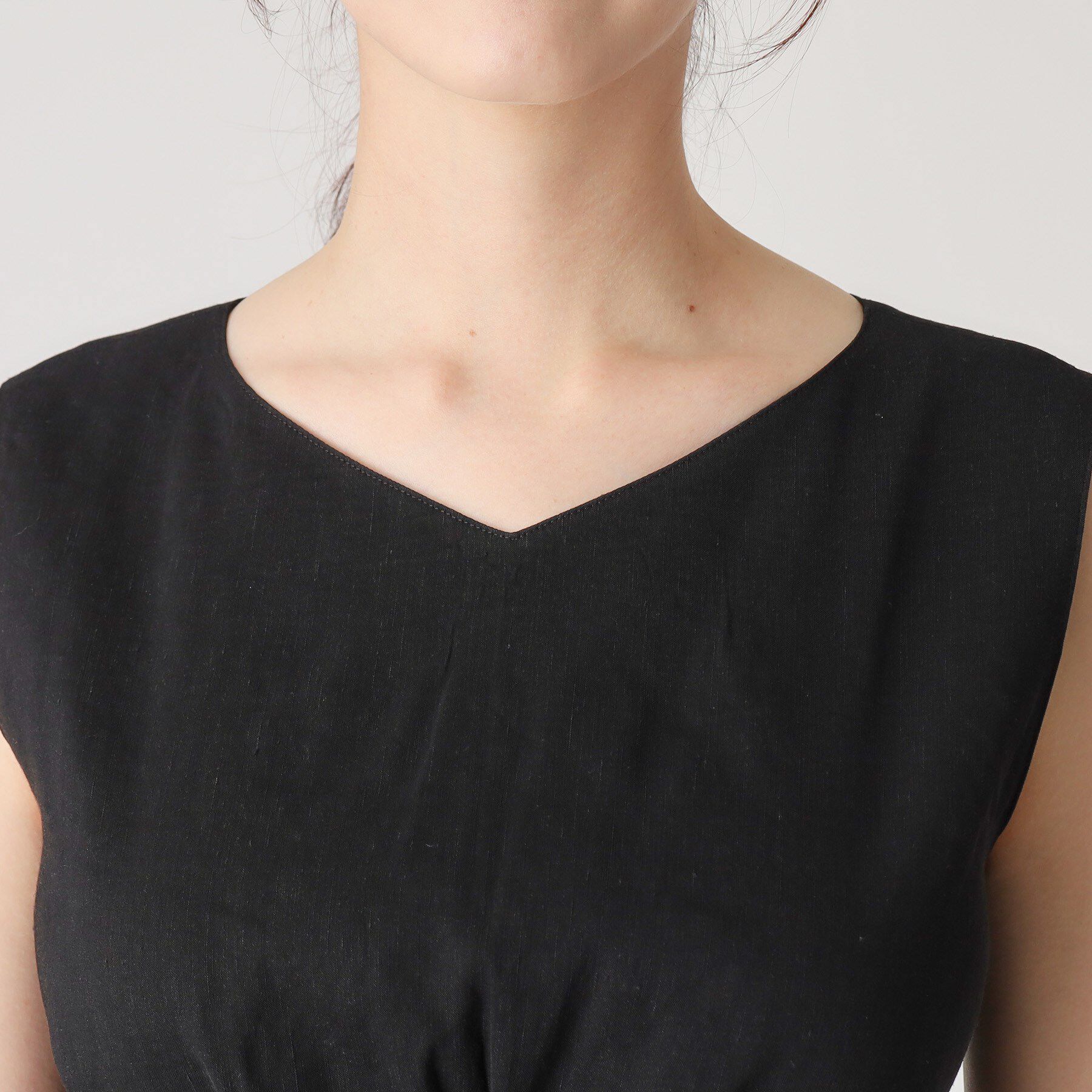 COUP DE CHANCE「【洗える／日本製／麻混素材】フィットアンドフレアワンピース」|ワンピース|