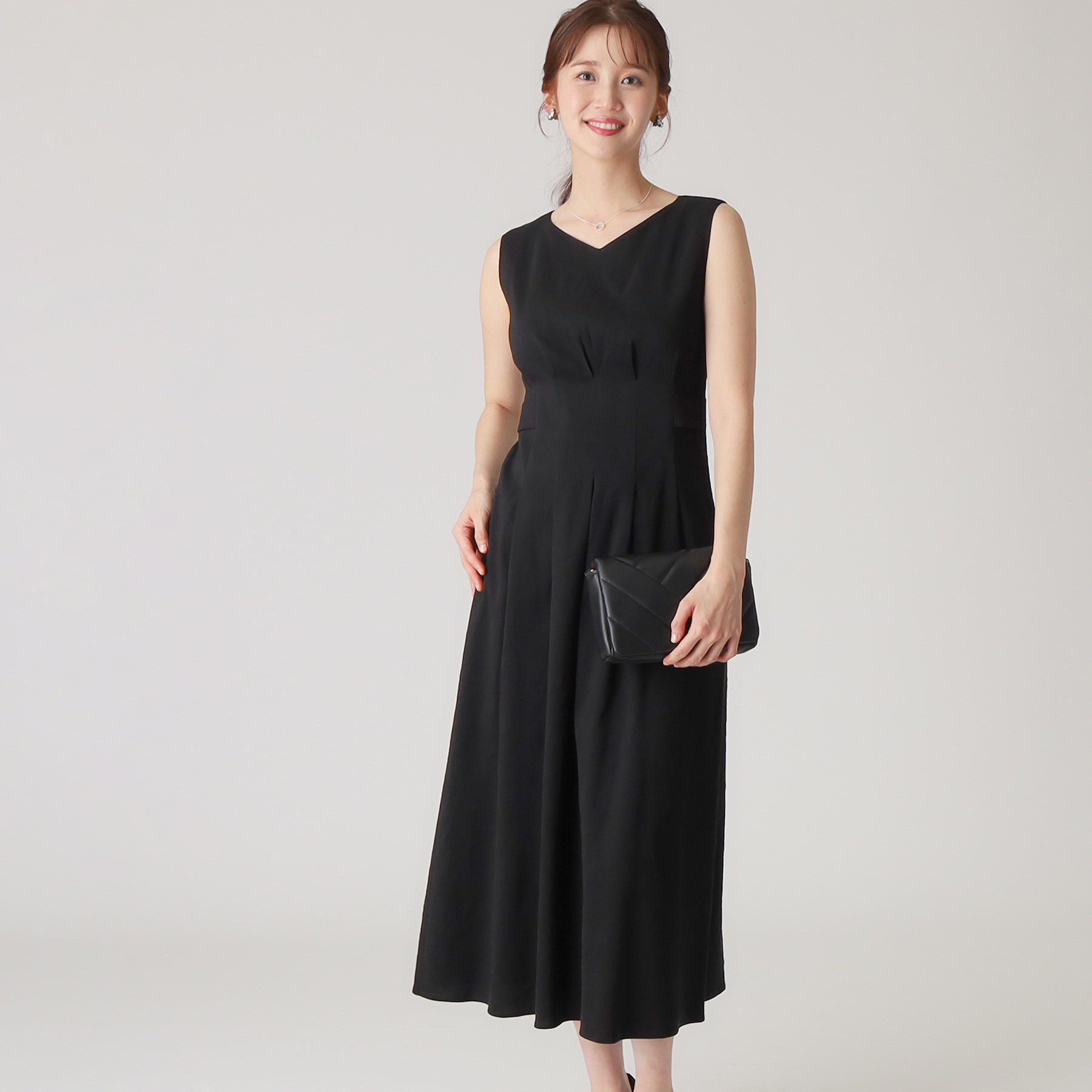 COUP DE CHANCE「【洗える／日本製／麻混素材】フィットアンドフレアワンピース」|ワンピース|