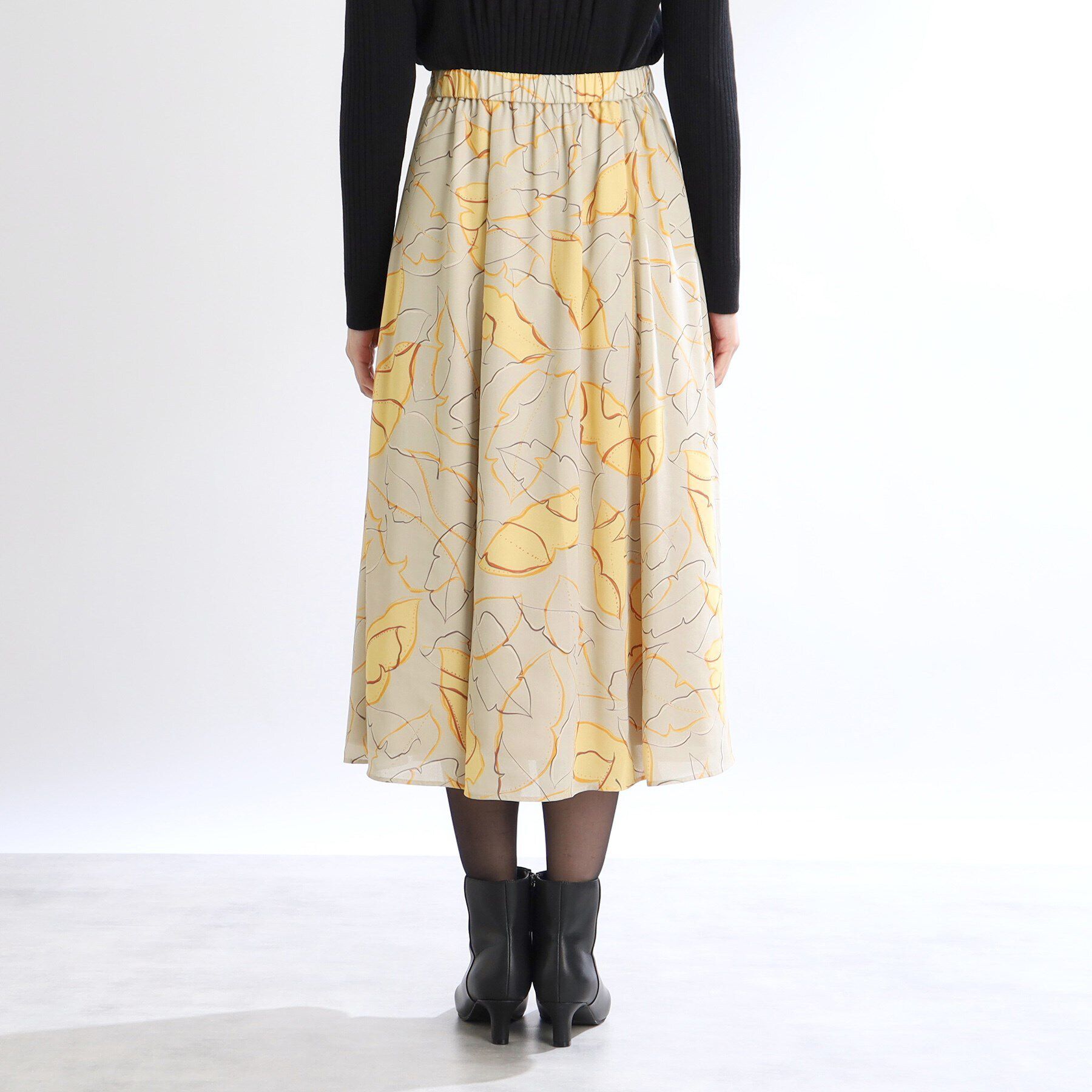 Reflect「【着映えスカート/WEB限定カラーあり／洗える】リーフプリントスカート」|スカート|